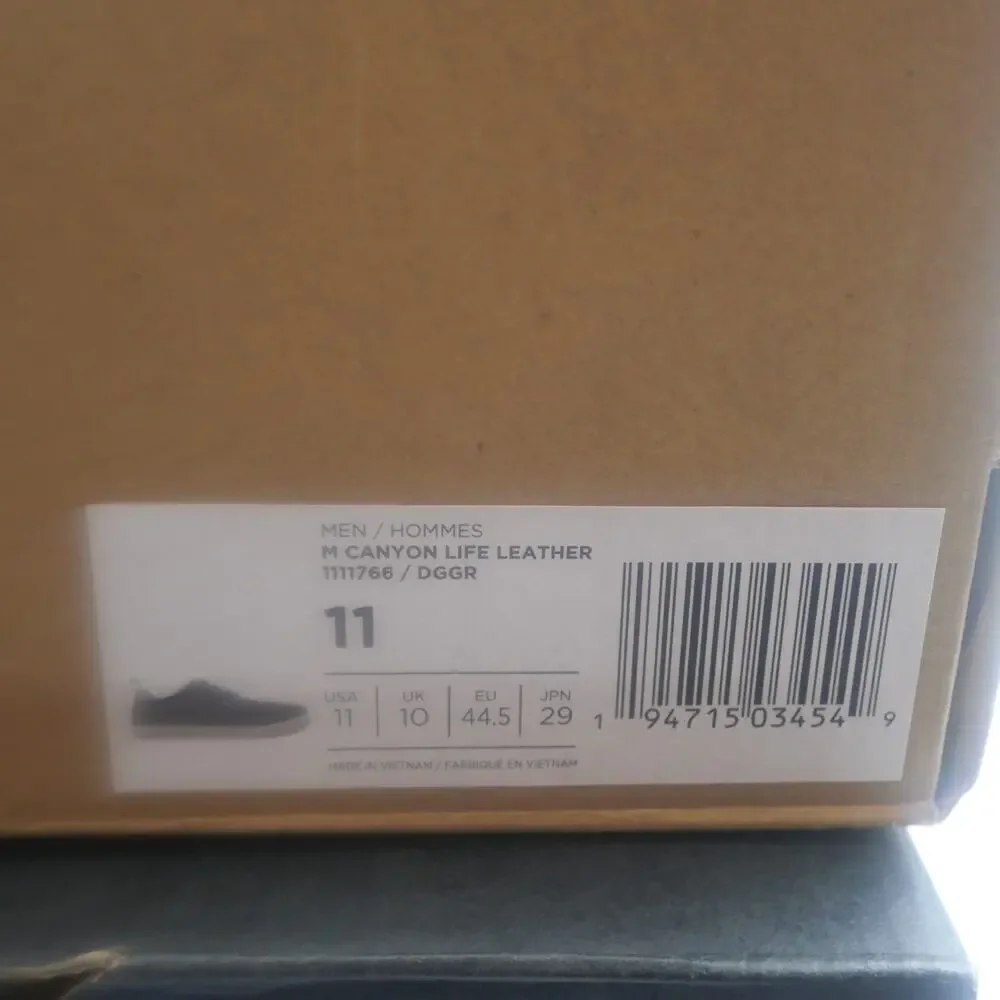 NEW Teva Men's 11 Canyon Life Leather Loafer Tie Up Shoes Dark Gull Grey